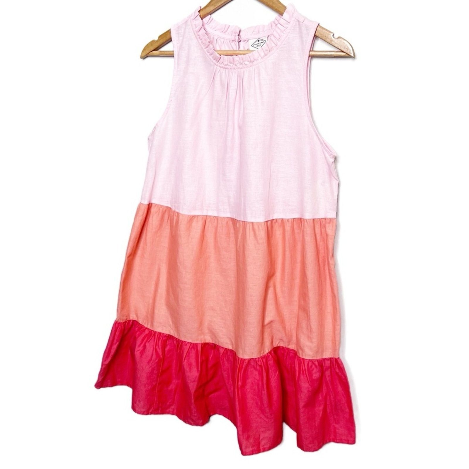 St. Johns Bay New with Tag St. John's Bay Women's Linen Ruffle Mini Dress Size M / US 6-8 / IT 42-44 - 3 Thumbnail
