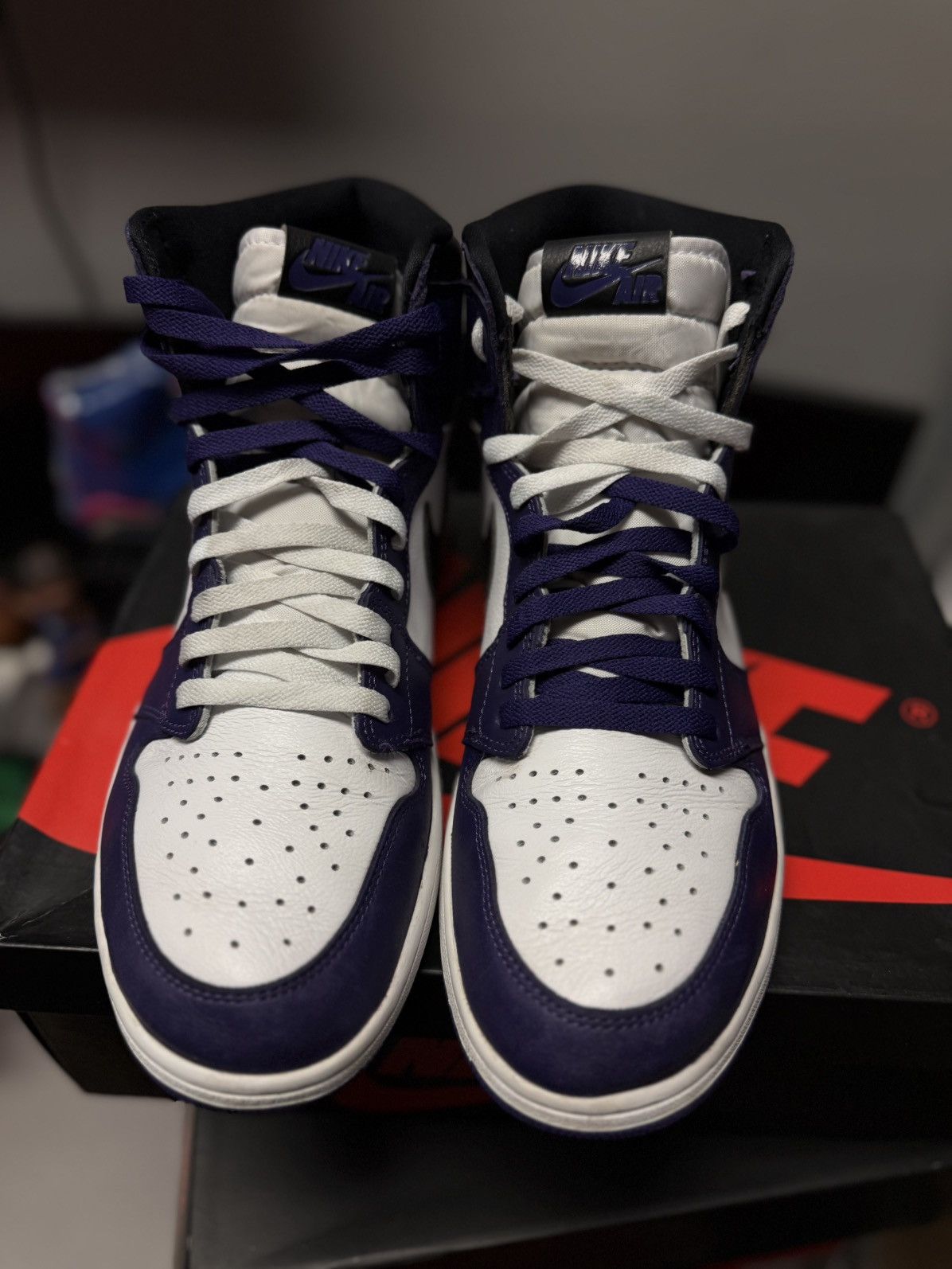 Jordan Brand × Nike Jordan 1 High Court Purple Size 13 (555088-500) 🧼 Size US 13 / EU 46 - 6 Thumbnail