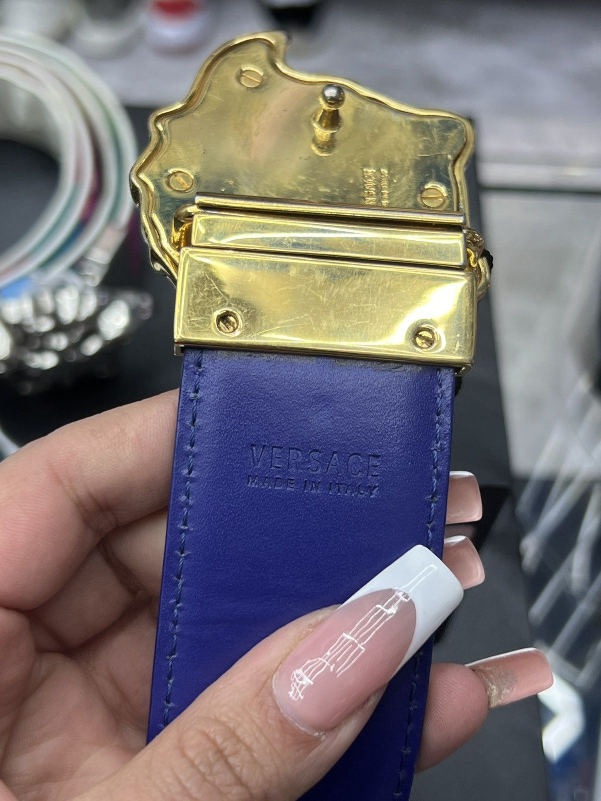 Versace Versace Blue/Medusa Belt Size 40 - 6 Thumbnail