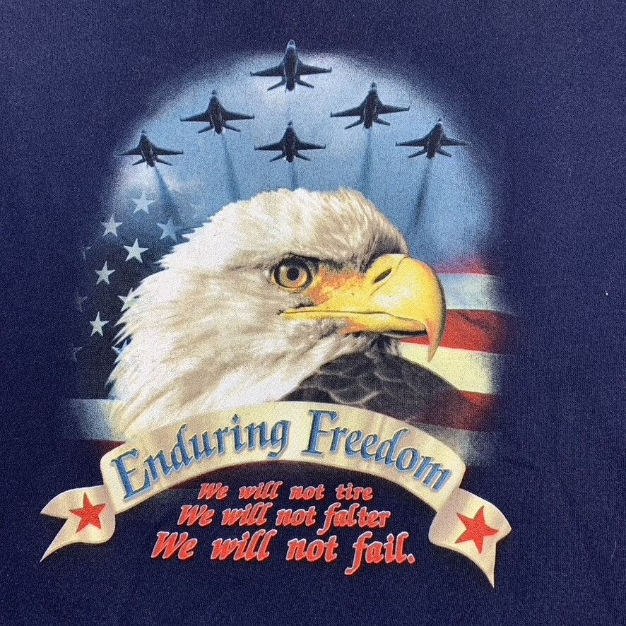 Tultex VTG Iraq Enduring Freedom Men's USA Eagle Fighter Jet Sweats Size US XL / EU 56 / 4 - 3 Thumbnail