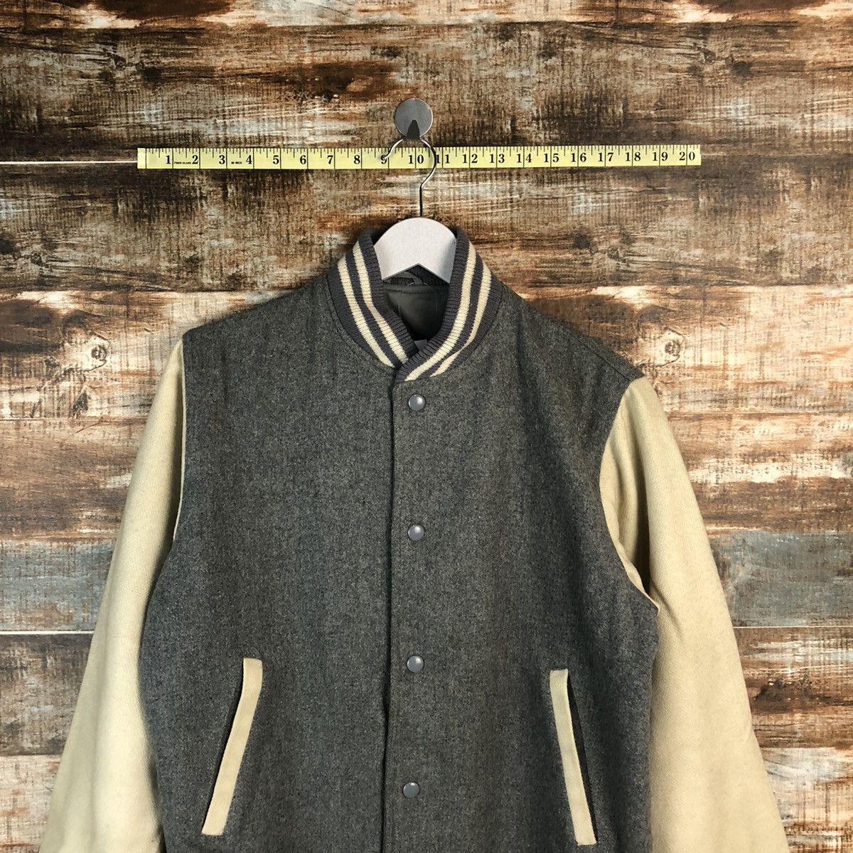 Japanese Brand Ueno Iryo Inc made in japan Grey Varsity Jacket #A1299 Size US M / EU 48-50 / 2 - 2 Thumbnail