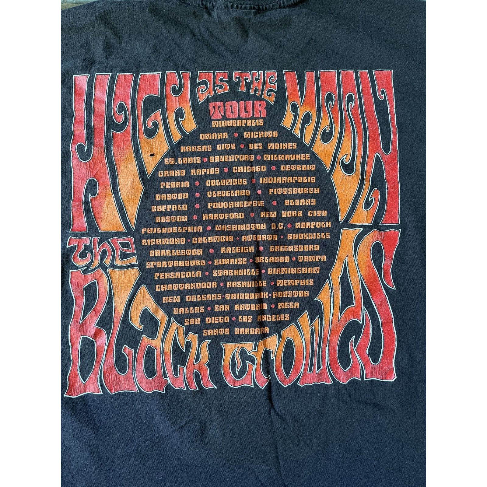 Hanes × Vintage Vintage 1993 Black Crowes High As The Moon Tour Shirt XL Size US XL / EU 56 / 4 - 4 Thumbnail