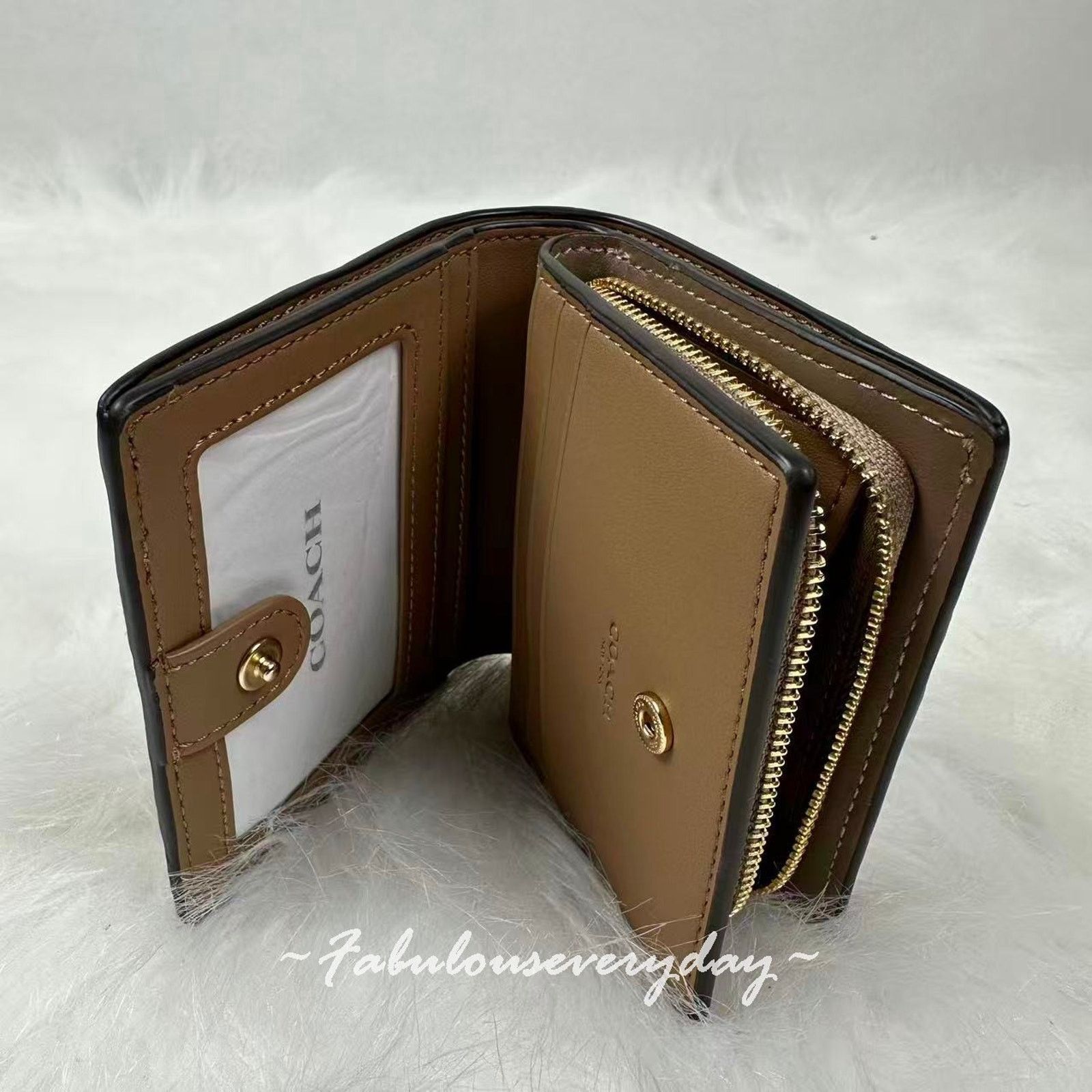 Coach Coach Snap Wallet With Patchwork Snake Print Leather/Gold Size ONE SIZE - 6 Thumbnail