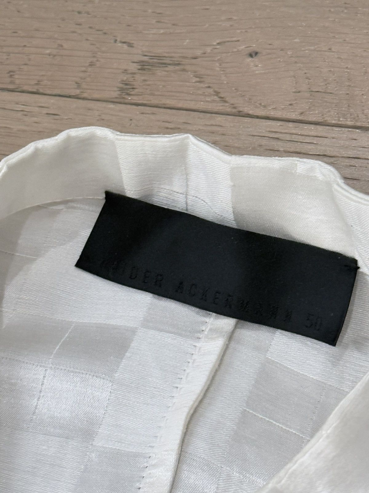 Haider Ackermann White linen and silk checkered jacket Size US M / EU 48-50 / 2 - 4 Thumbnail