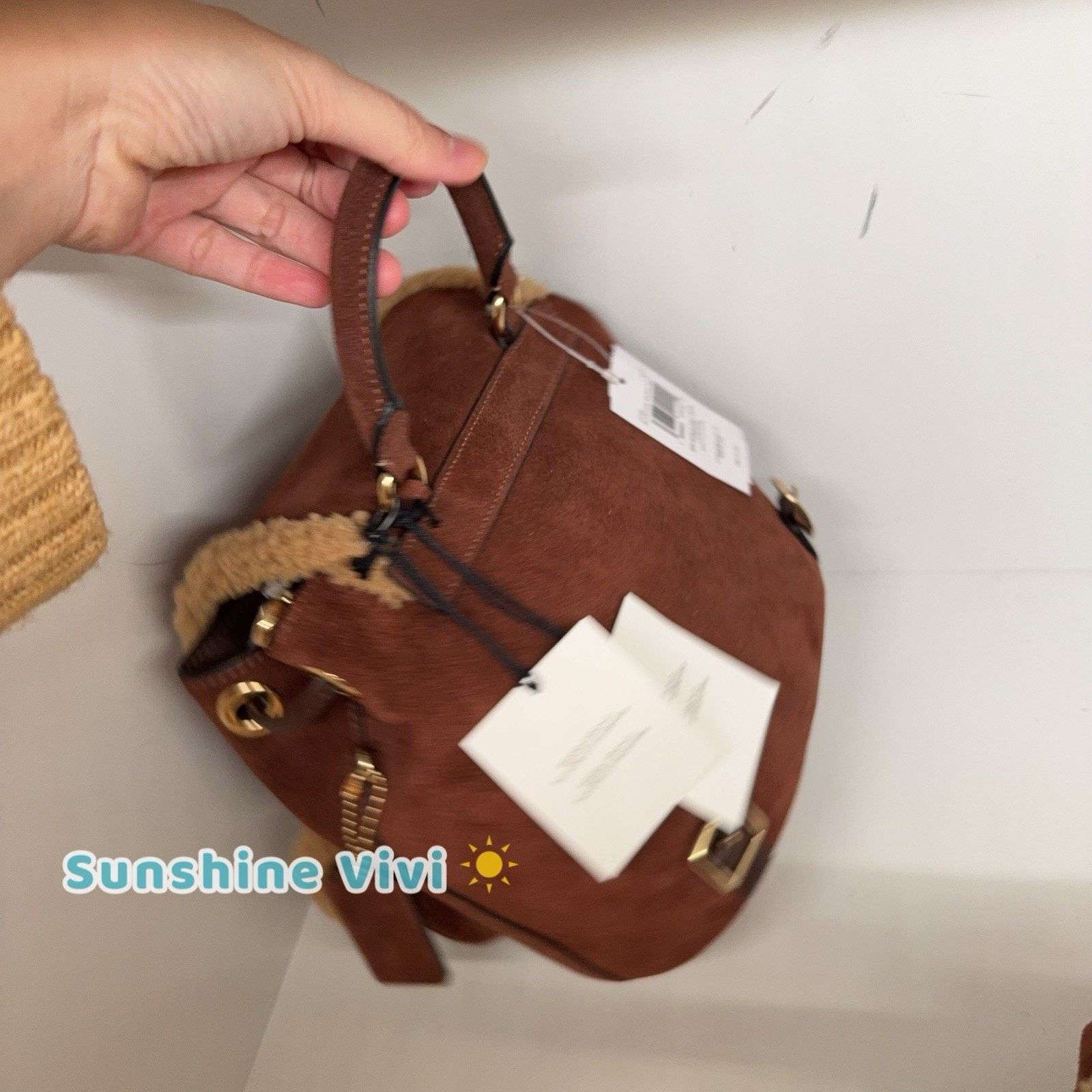 Coach NWT Coach CCZ25 Hadley Backpack Vintage Brown Gold Suede Size ONE SIZE - 6 Thumbnail