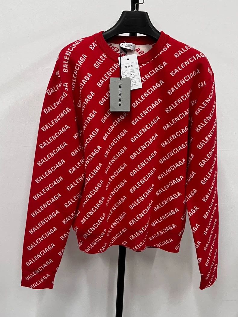 Balenciaga Balenciaga SS22 Full Logo Crew Neck Cotton Sweater 2504-Nex Size US XS / EU 42 / 0 - 1 Thumbnail
