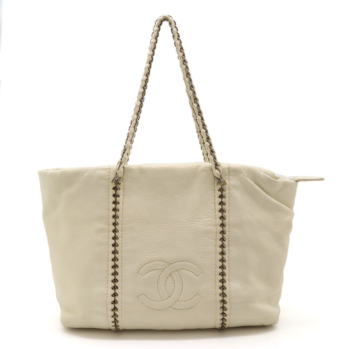 Chanel Chanel Chanel Luxury Line Coco Mark Leather Tote Bag Leather Tote Bag in Very Good Condition Size ONE SIZE - 1 Thumbnail