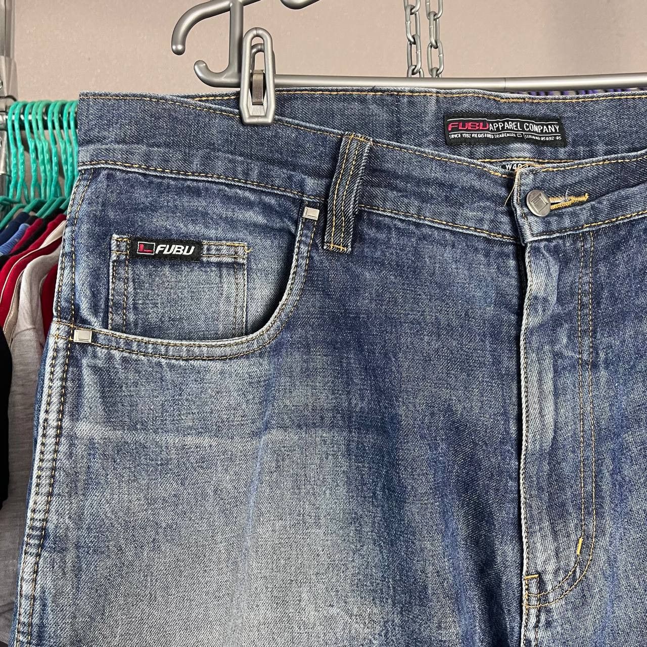 Fubu Vintage 90s FUBU Relaxed Rap Baggy Blue Faded Denim Pants Size US 40 / EU 56 - 2 Thumbnail