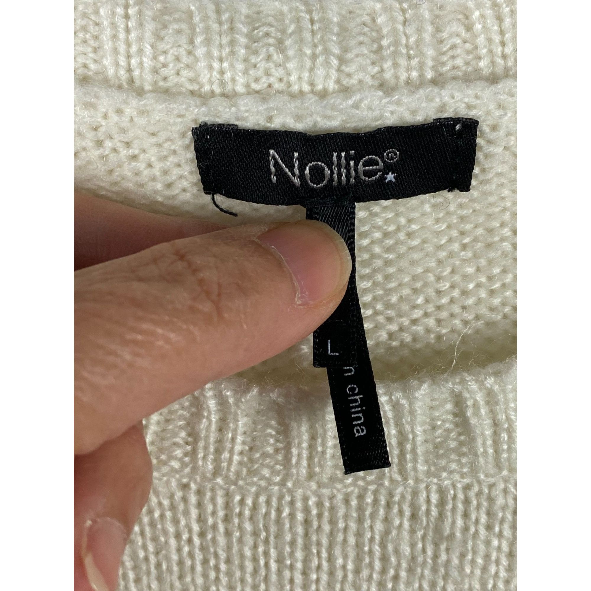 Other Nollie Deer Heart Knitted Pullover Sweater Cream Large Women Size L / US 10 / IT 46 - 3 Thumbnail