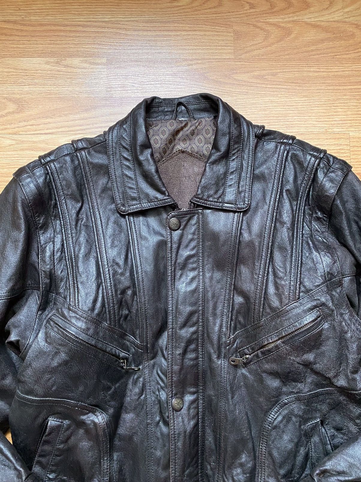 Vintage Vintage Leather Bomber Transformer Vest Jacket YKK Zip 80s Size US M / EU 48-50 / 2 - 5 Thumbnail