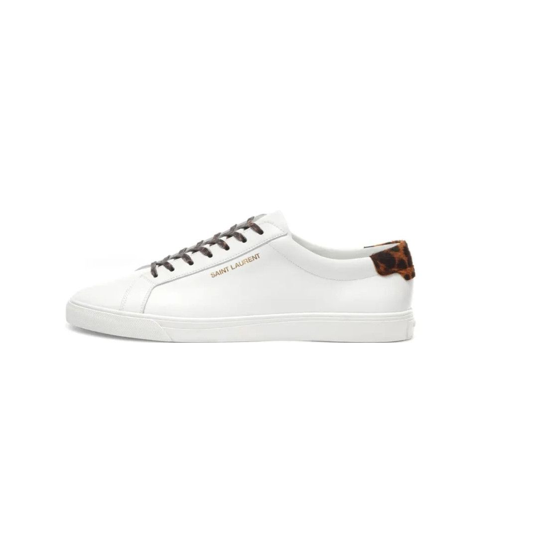 Saint Laurent Paris o1s1wg111024 Andy Sneakers Smooth Leather Leopard Printed Size US 12 / IT 42 - 1 Thumbnail
