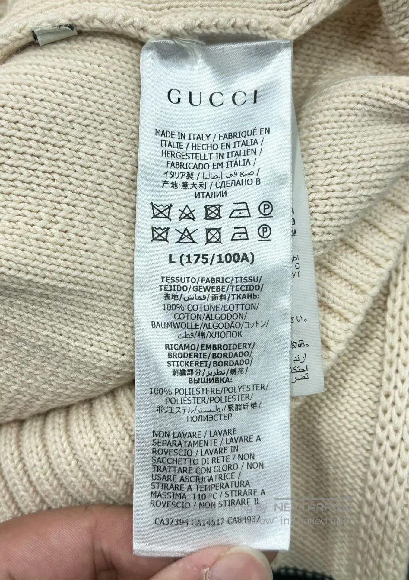 Gucci Guicci Off-white embroidered emblem logo knit zipper jacke Size US L / EU 52-54 / 3 - 4 Thumbnail