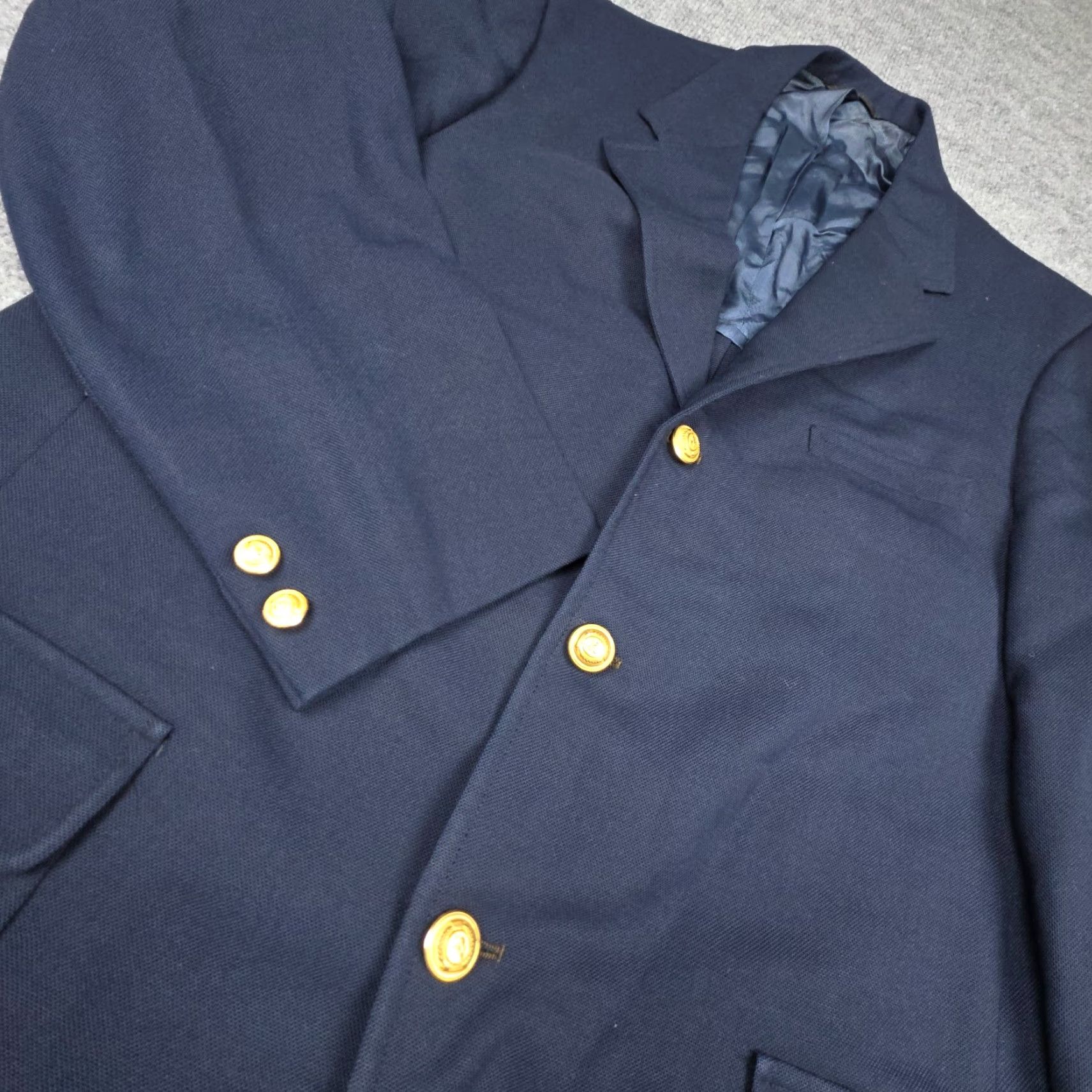 Vintage VINTAGE Abercrombie and Fitch Jacket Blazer Men 41 Long Navy Blue Union Made Wool 100% Retro 1970s Mens Size 42R - 2 Thumbnail