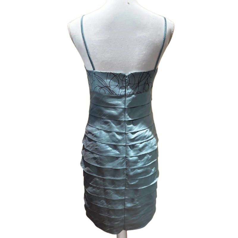 Other JESSICA HOWARD Teal & Brown Slip Cocktail Dress Sz 6P Size M / US 6-8 / IT 42-44 - 2 Thumbnail