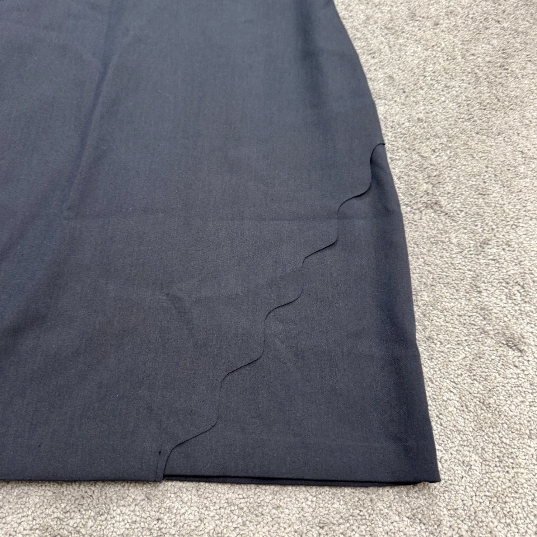 Loft LOFT Dress Womes 12 Blue Gray Midi Sheath Scallop Hem Sleeve Classic Workwear Size XL / US 12-14 / IT 48-50 - 5 Thumbnail