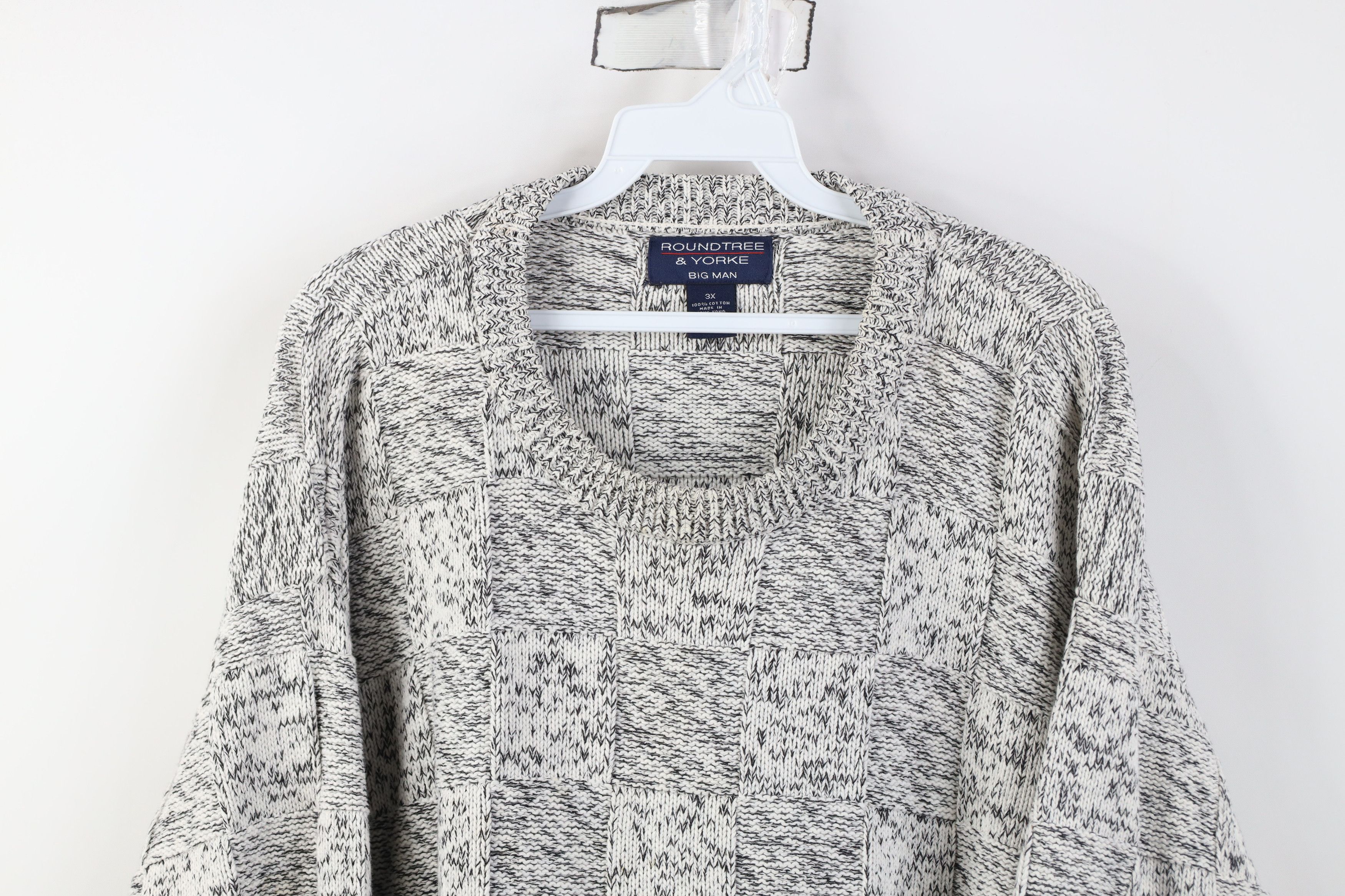 Vintage Vintage 90s Streetwear Heavy Checkered Knit Crewneck Sweater Size US XXL / EU 58 / 5 - 2 Thumbnail