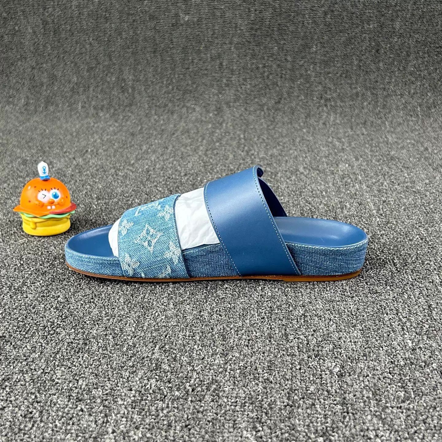 Louis Vuitton Louis Vuitton Blue Monogram Slides 36.5 Women's Size US 6 / IT 36 - 3 Thumbnail