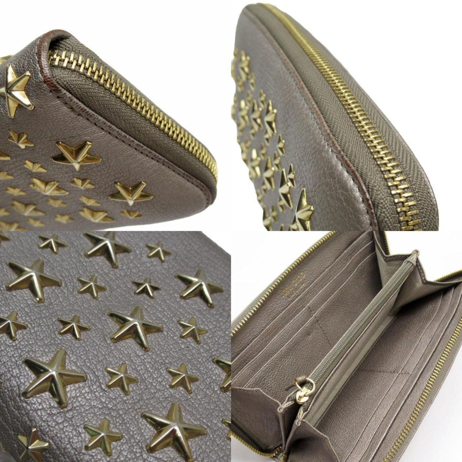 Jimmy Choo Brown Leather Star Studs