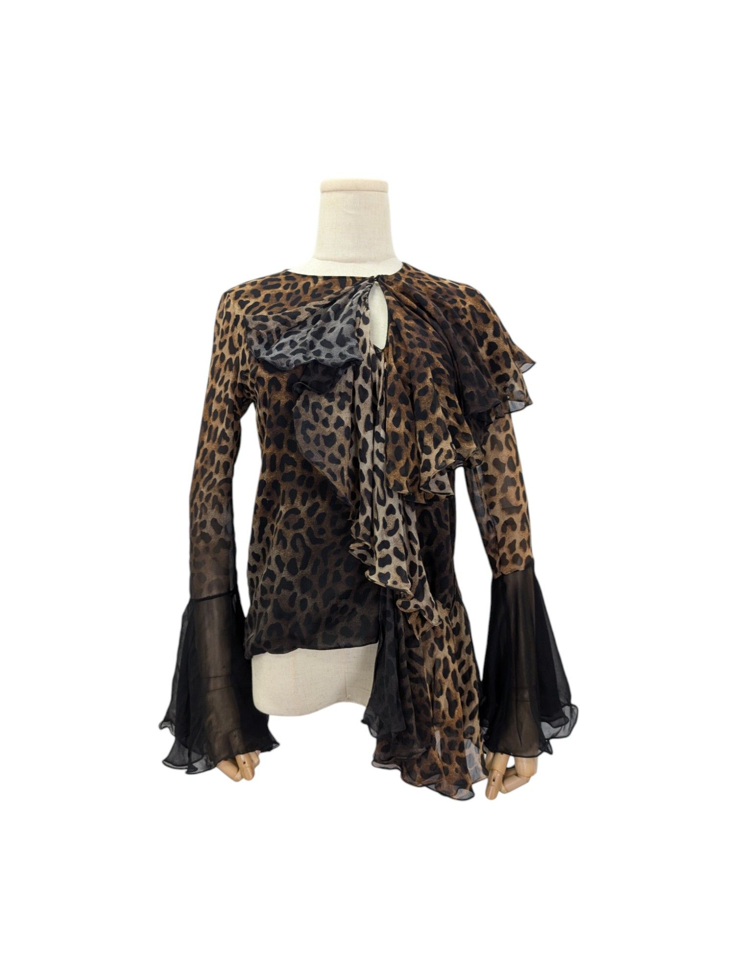 Tom Ford Leopard Print Silk Blouse Size XS / US 0-2 / IT 36-38 - 1 Thumbnail