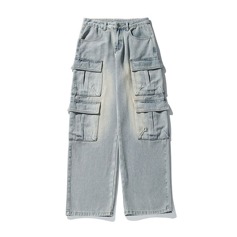 image of Baggy Jeans With Multiple Pockets in Blue, Men's (Size 30)
