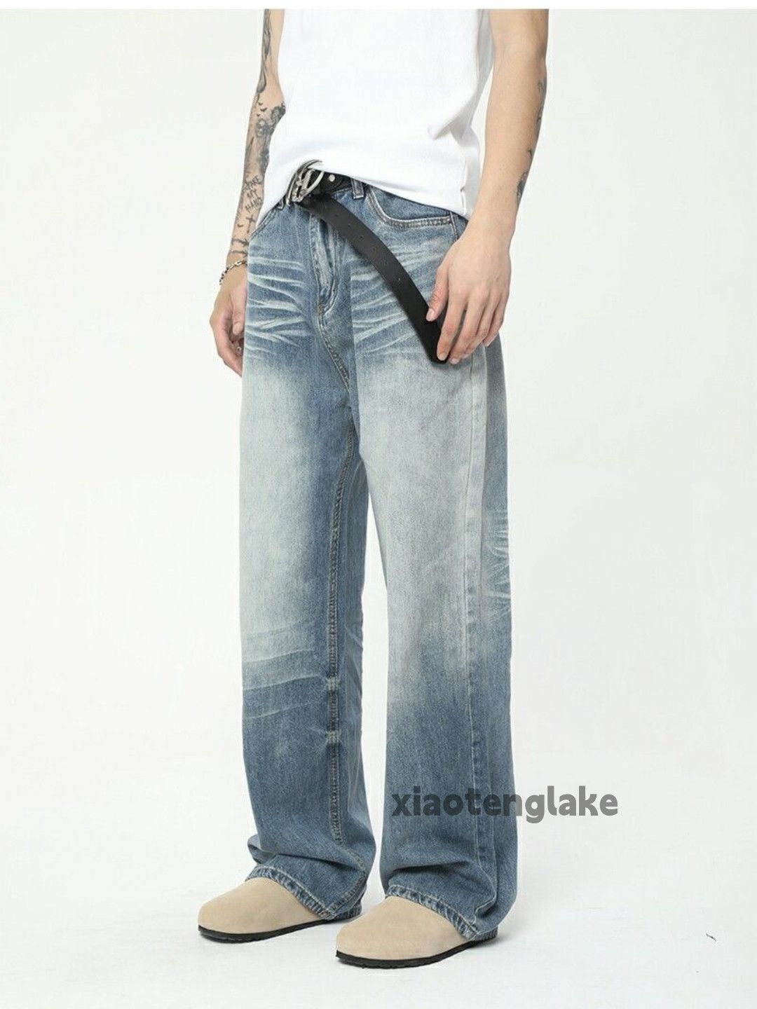 Jean × Vintage washed faded skate hiphop y2k loose baggy jeans Size US 32 / EU 48 - 4 Thumbnail