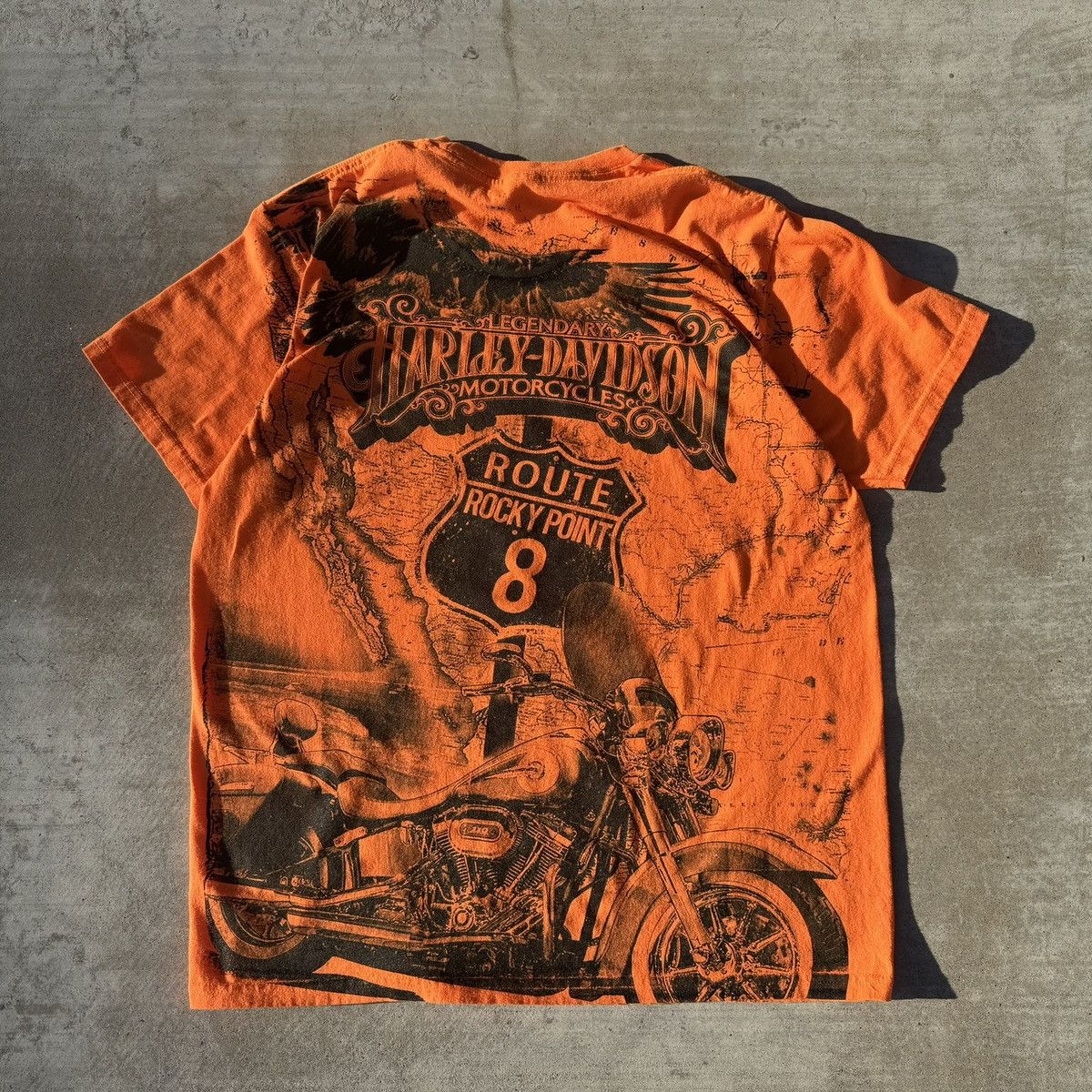 Affliction × JNCO × Tapout Vintage Y2K Grunge Crazy AOP Harley Orange Graphic Tee XL Size US XL / EU 56 / 4 - 7 Thumbnail