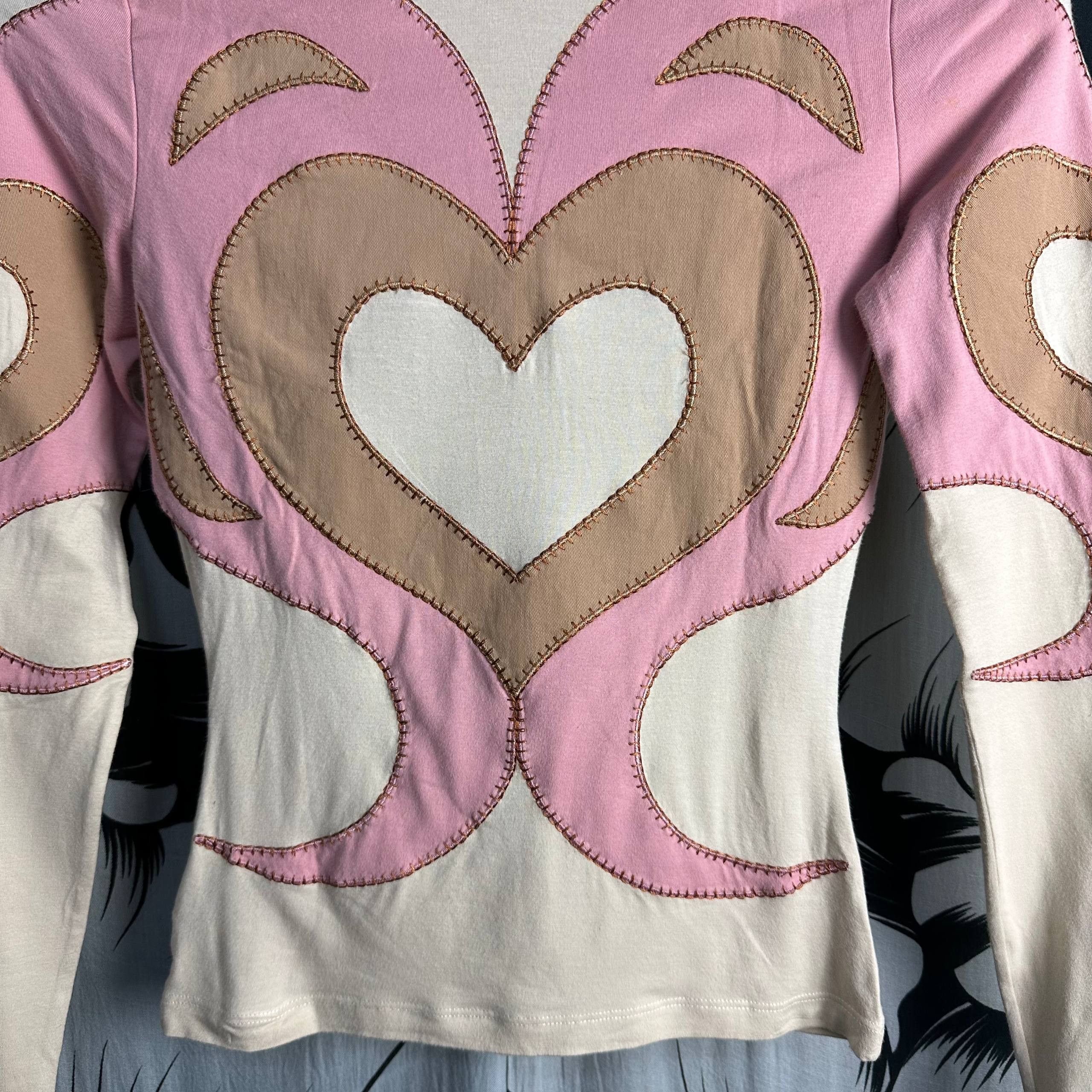 Moschino Moschino Jeans Iconic Heart Swirls Top Size S / US 4 / IT 40 - 9 Thumbnail