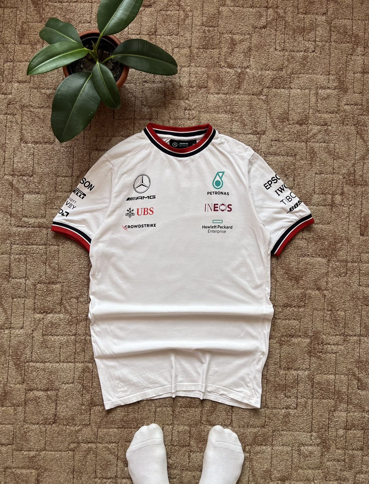Mercedes-Benz Vintage Mercedes-Benz Amg F1 Racing Team Petronas White Tee Size US XS / EU 42 / 0 - 1 Thumbnail
