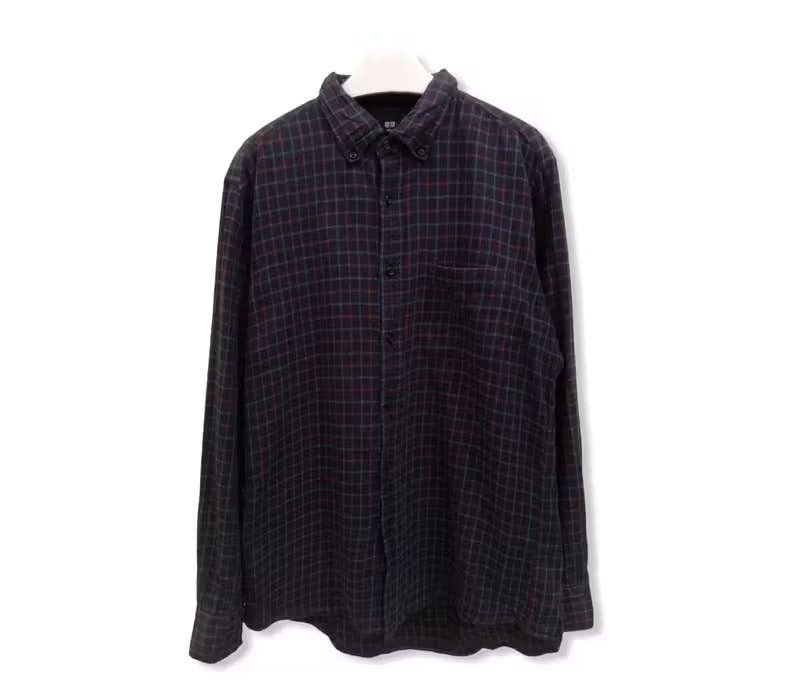 image of Uniqlo Plaid Tartan Flannel Shirt, Men's (Size Medium)