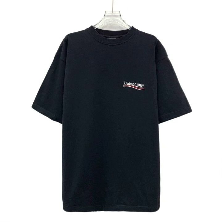 Balenciaga Balenciaga 2024 Black Logo Embroidered Cotton T-Shirt Size US M / EU 48-50 / 2 - 1 Thumbnail