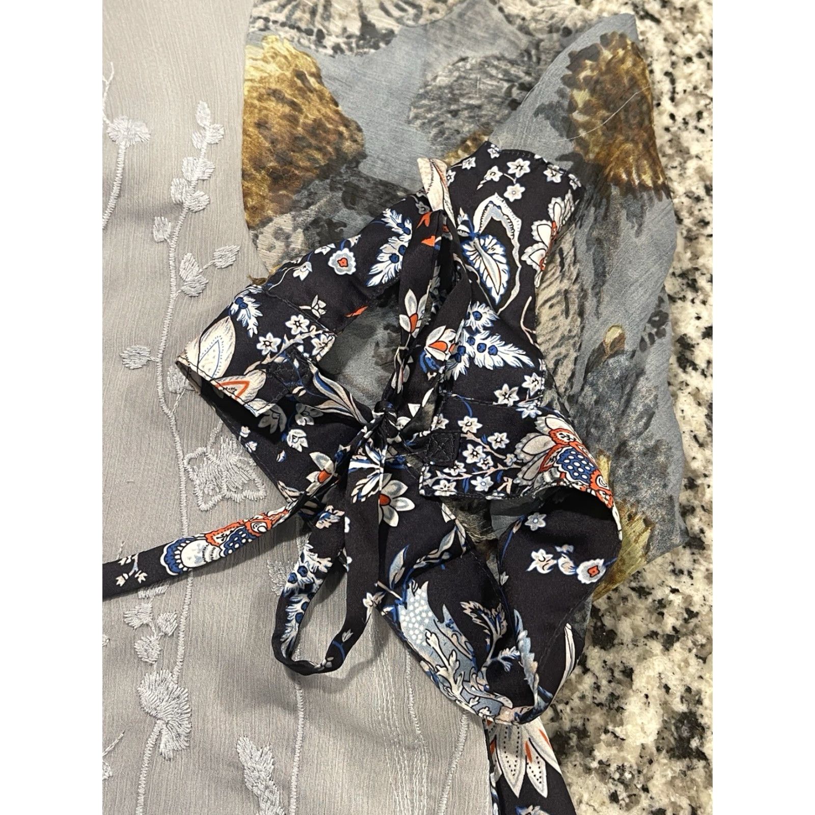 Anthropologie Anthropologie Shift Dress Gray Floral Embroidered Lace Lotus 3/4 Sleeve M Womens Size M / US 6-8 / IT 42-44 - 5 Thumbnail