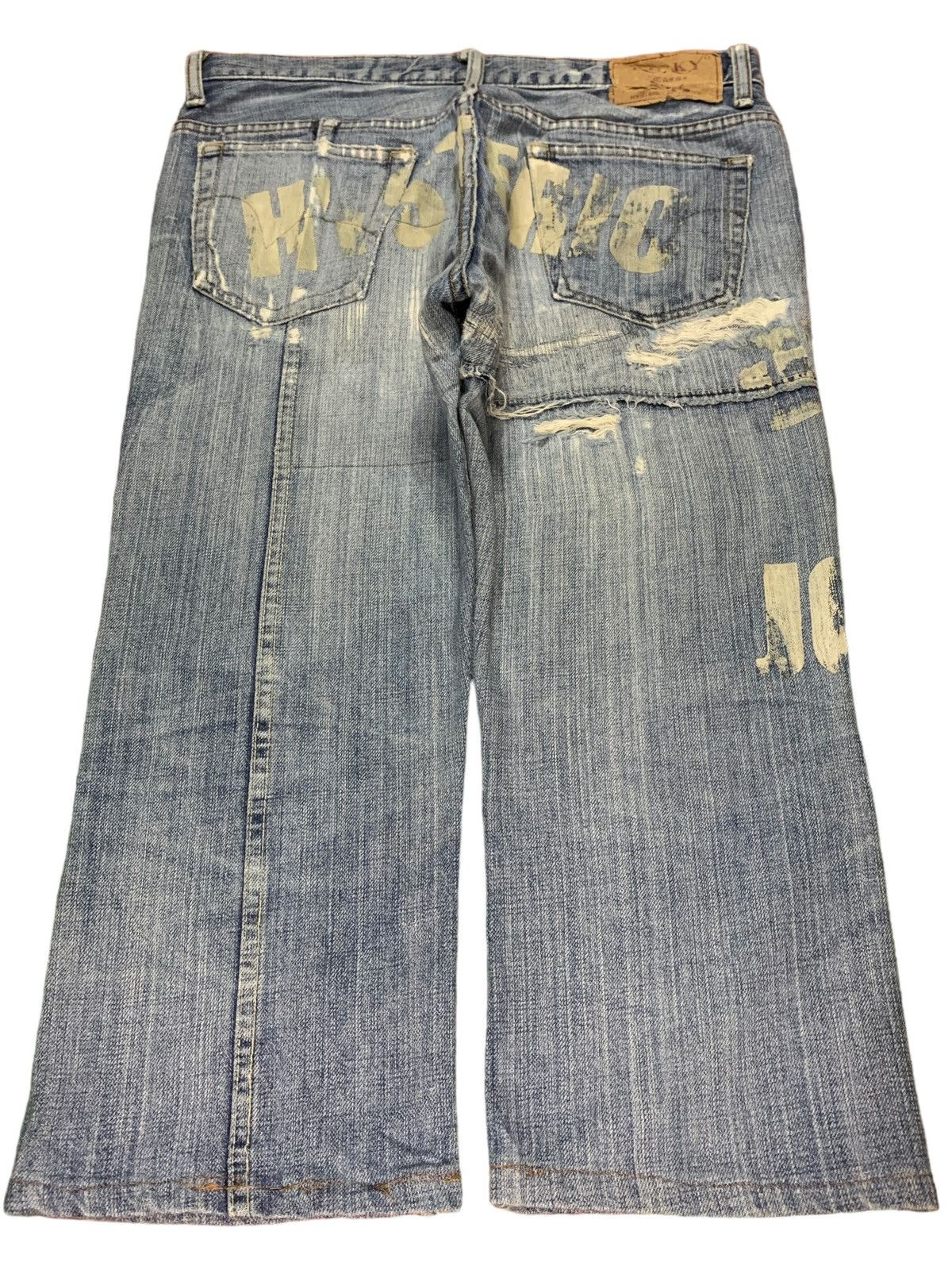 Hysteric Glamour × Japanese Brand Vintage Hysteric Kinky Blue Wash Distressed Jeans Shorts Size 31" - 2 Thumbnail
