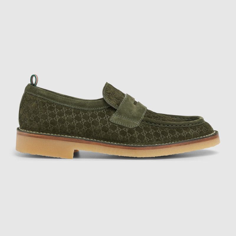 Gucci Gucci Web GG Suede Loafers SIZE 9.5 Size ONE SIZE - 1 Thumbnail