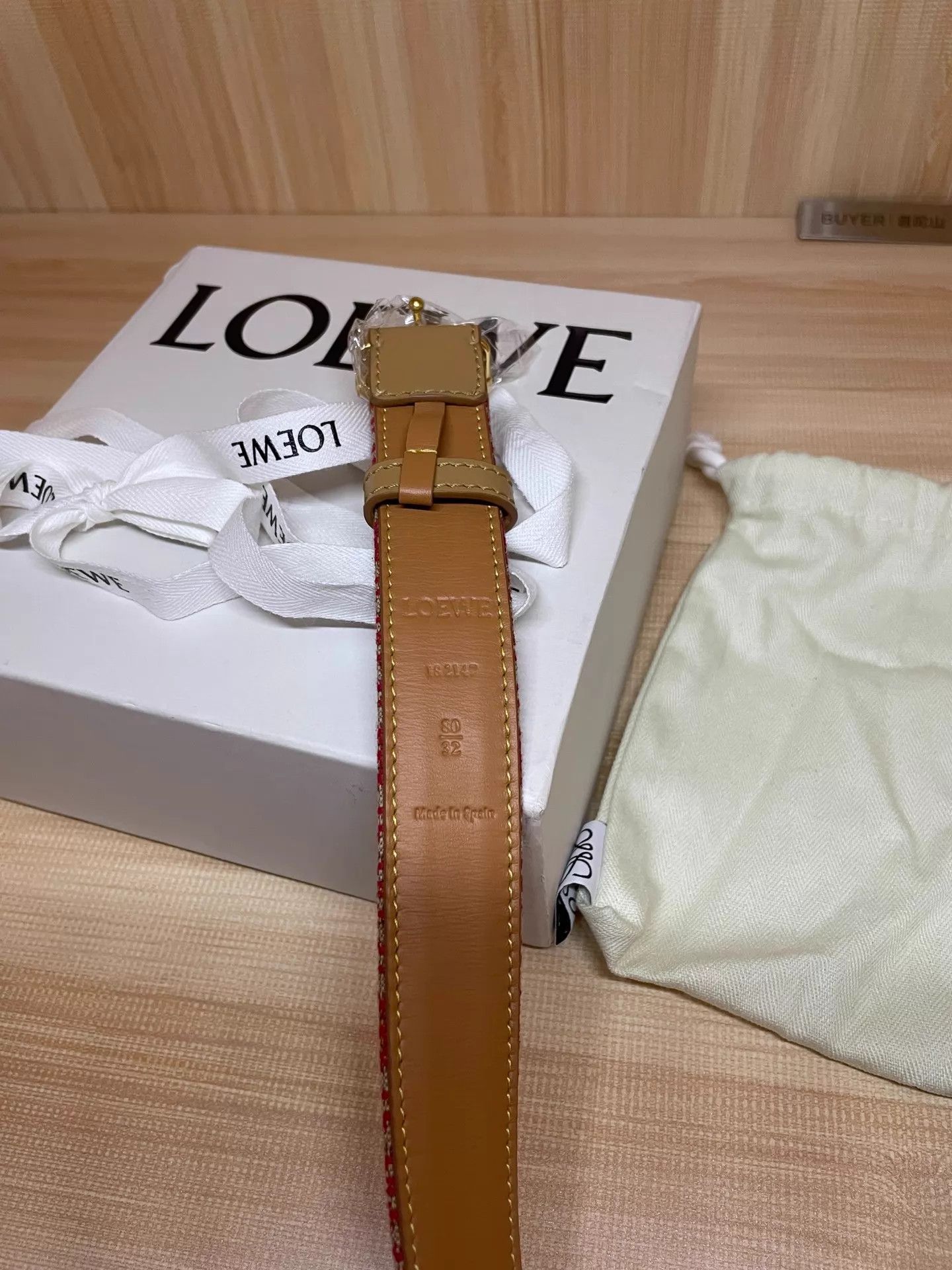 Loewe LOEWE double-sided logo jacquard cowhide belt 3cm Size ONE SIZE - 5 Thumbnail