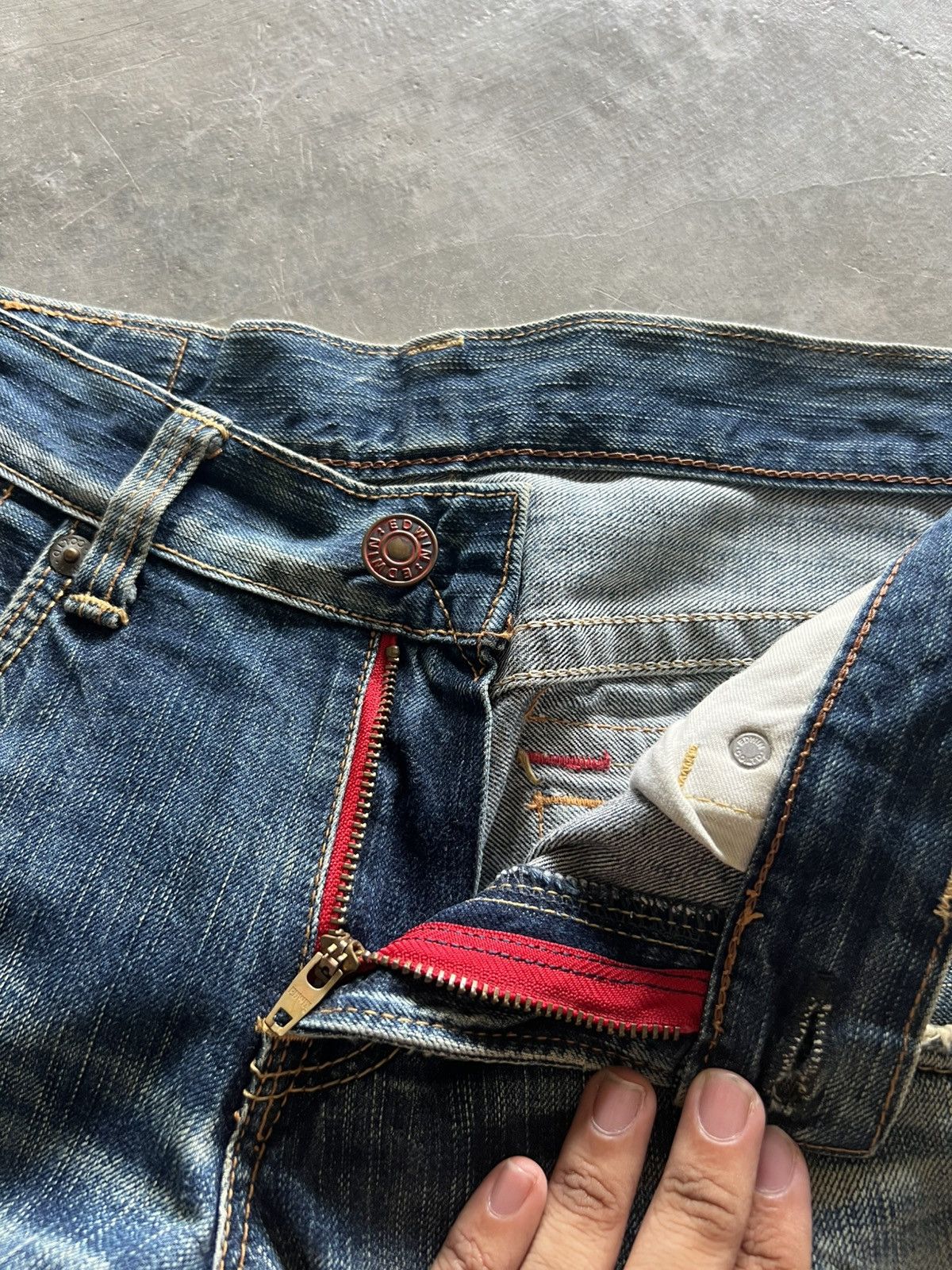 20471120 × Edwin × Japanese Brand flare edwin blue trip 503 dope faded washed punk grunge Size US 33 - 4 Thumbnail