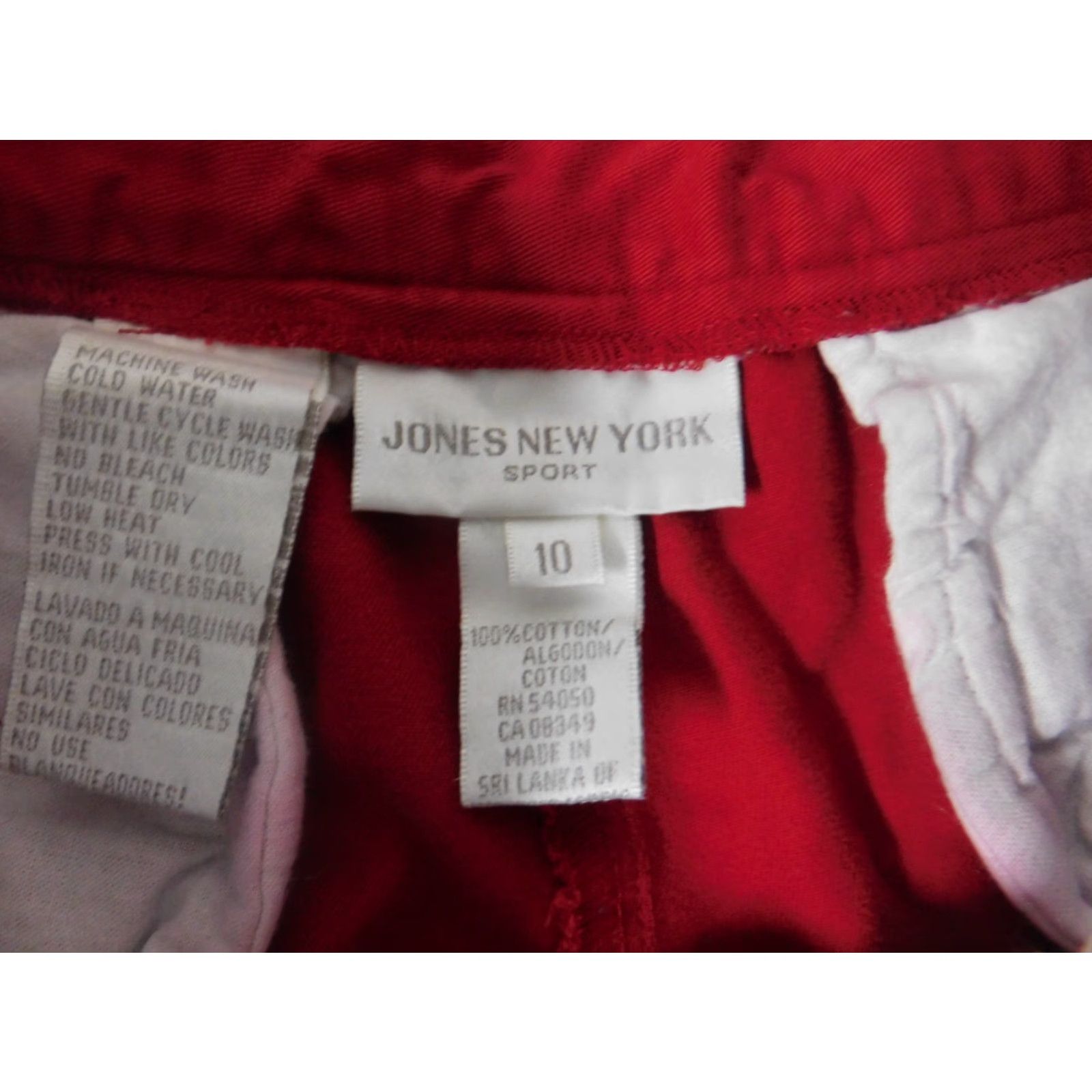 Jones New York Jones New York Womens Shorts 10 Red Chino Straight Cuffed Knit Cotton Flat Front Eyelet Casual Regular Mid Rise Womens Shorts 10 Red Jones New York Size 32" / US 10 / IT 46 - 4 Thumbnail