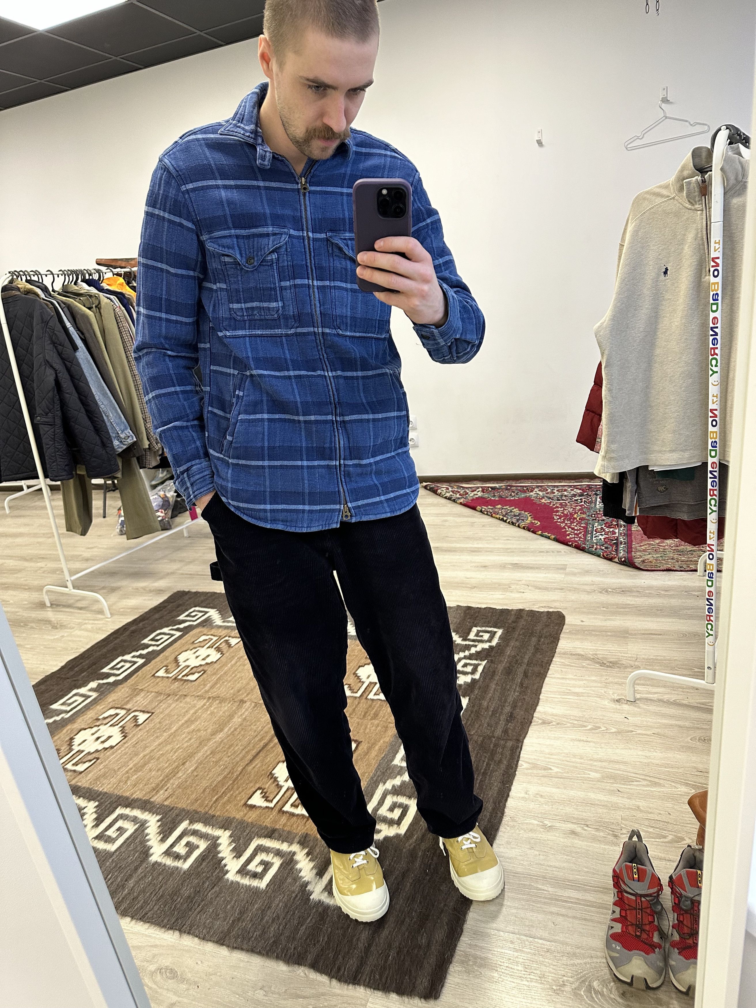 Polo Ralph Lauren Polo Ralph Lauren Indigo Checked Overshirt Jacket 5902AC Size US S / EU 44-46 / 1 - 3 Thumbnail