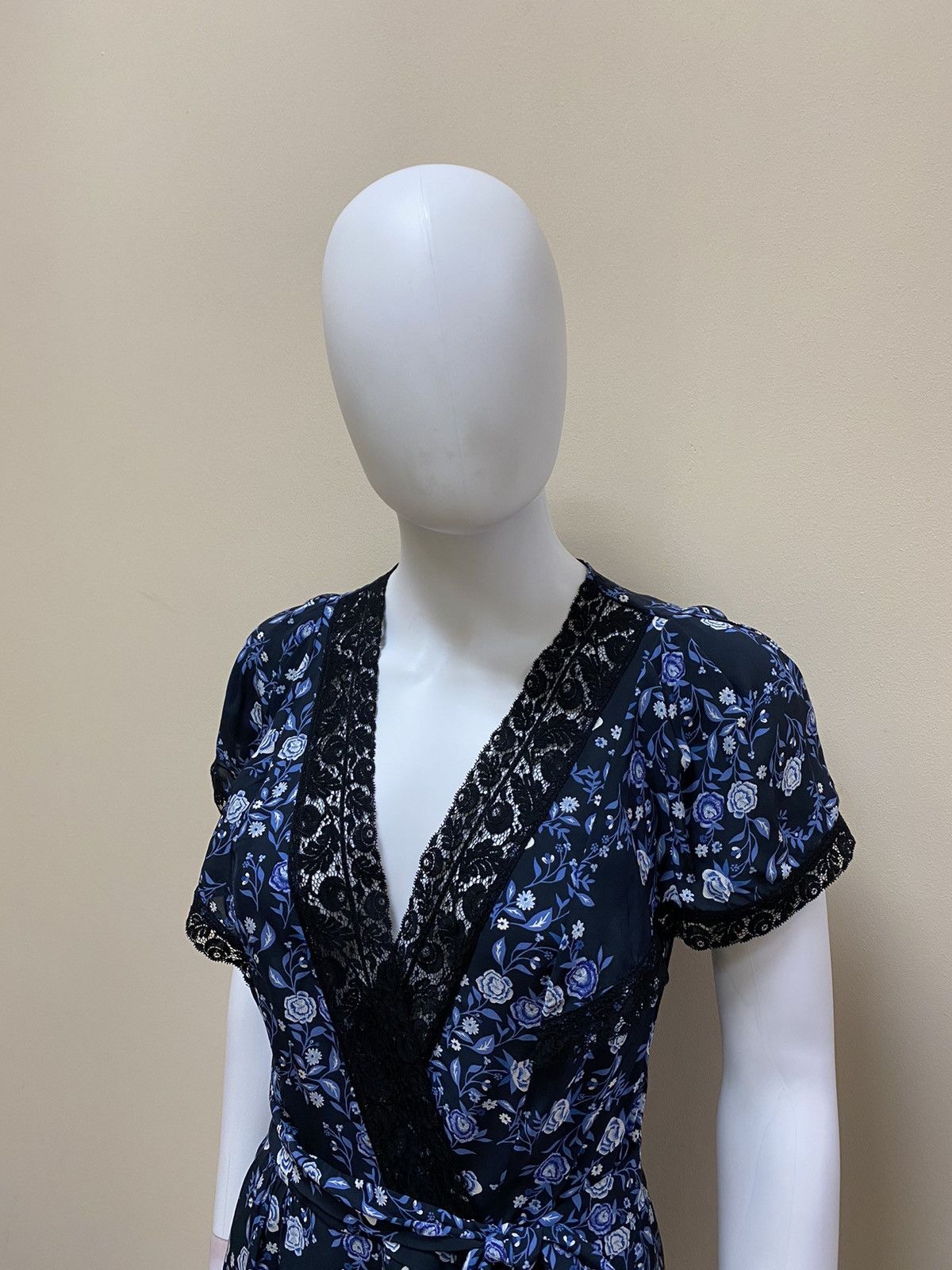 Sandro Sandro Womens Floral Blue Playsuit Size 36 Size XS / US 0-2 / IT 36-38 - 5 Thumbnail