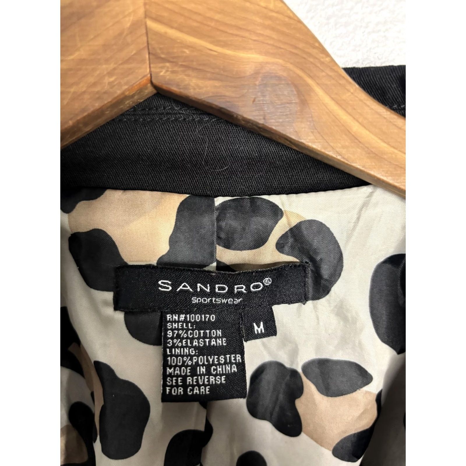 Sandro Sandro Jacket Womens Medium Black Leopard Print Lined Button Up Blazer Coat Size M / US 6-8 / IT 42-44 - 4 Thumbnail