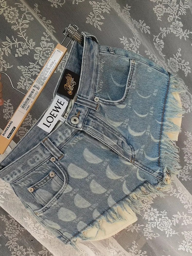 LOEWE Moon Phase Vintage Denim Shorts - dmc