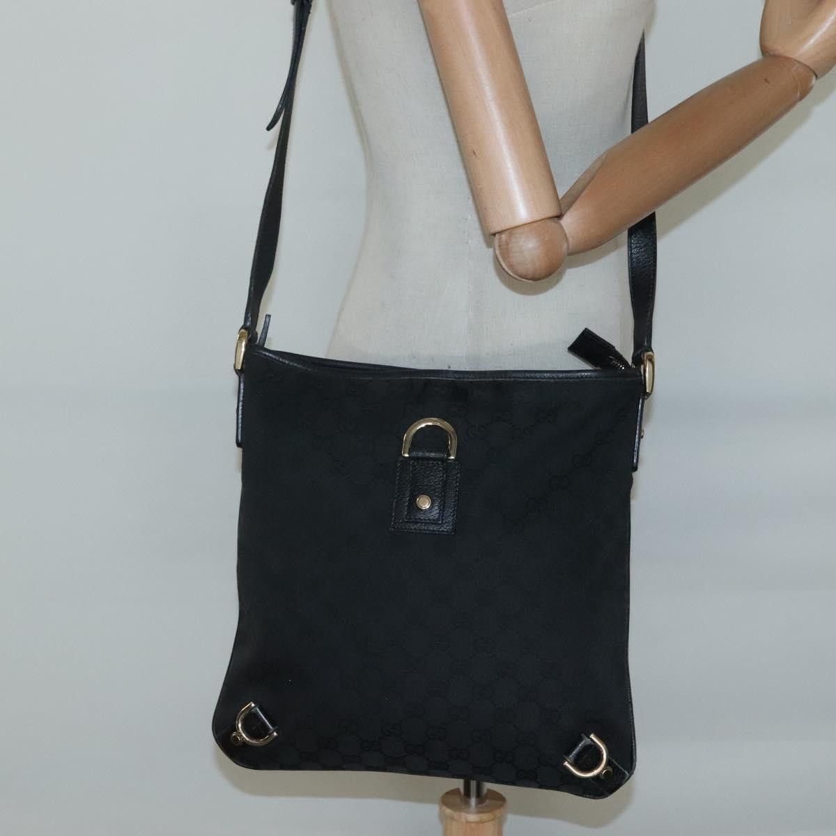 Gucci GUCCI GG Canvas Abbey Shoulder Bag Black Gold Size ONE SIZE - 21 Thumbnail