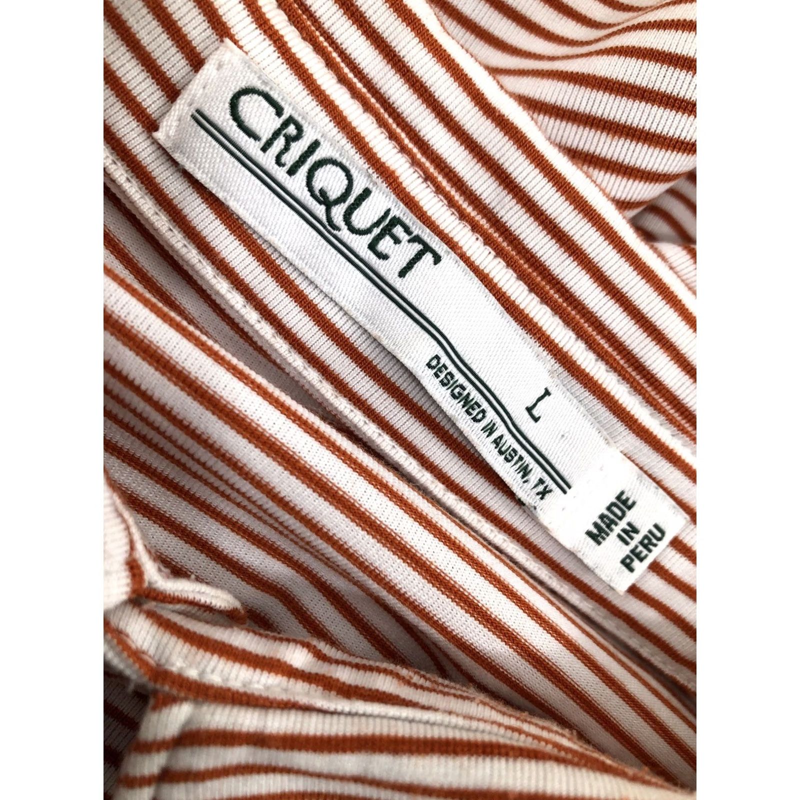 Vintage Criquet Polo Shirt Embroidered Mens L Striped Short Sleeve Orange White Horizontal Stripe Vintage? Size US L / EU 52-54 / 3 - 5 Thumbnail