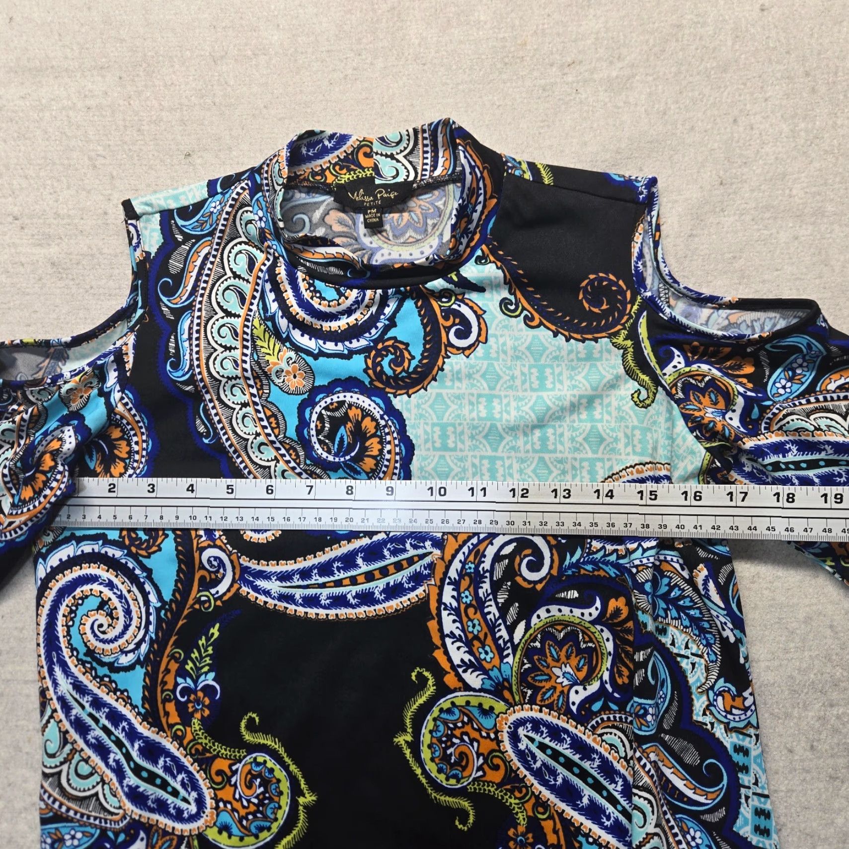 Melissa Melissa Paige Shirt Women PM Petite Tunic Colorful Paisley Long Sleeve Round Neck Size M / US 6-8 / IT 42-44 - 4 Thumbnail
