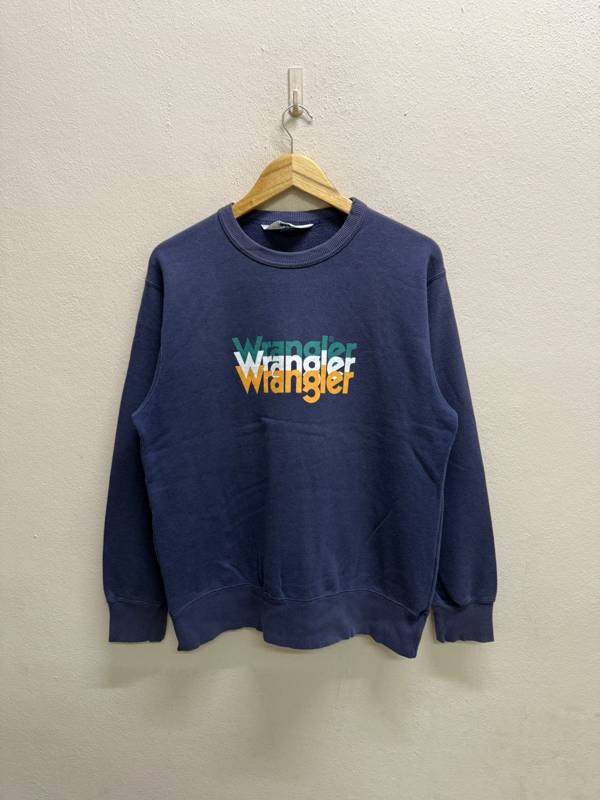 Wrangler Sun faded🔥Vintage Wrangler Biglogo Crewneck Sweatshirt Size US M / EU 48-50 / 2 - 16 Thumbnail