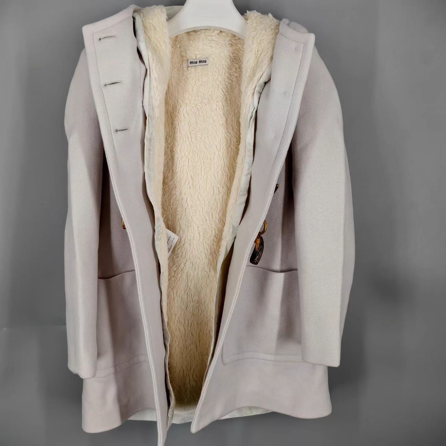 ジャケット・アウター Miu Miu Wool Hooded Coats MIU MIU women's wool hooded coat 36 95