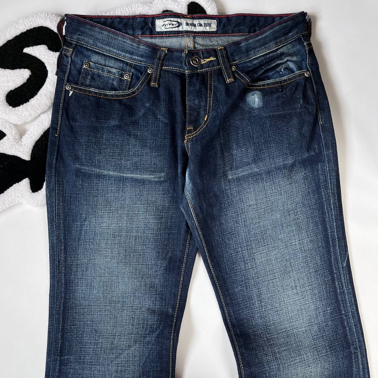 Japanese Brand × Vintage Flared Bootcut Jeans Big Logo Y2K Size 27 Size 29" - 7 Thumbnail