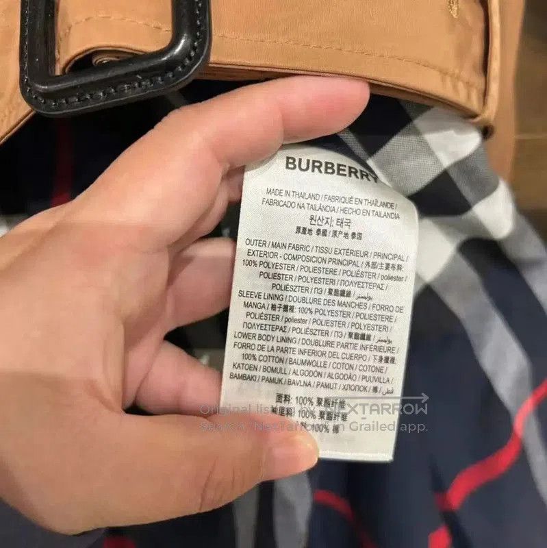 Burberry Burberry Khaki Cotton Check Long Trench Coat. Size S / US 4 / IT 40 - 4 Thumbnail