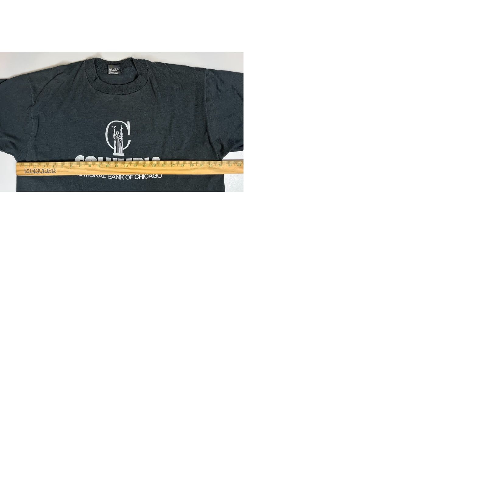 Vintage VINTAGE Columbia National Bank of Chicago T-Shirt Double-Sided XL Mens XL Black 90s Bank Graphic Print Screen Stars Best Size US XL / EU 56 / 4 - 9 Thumbnail