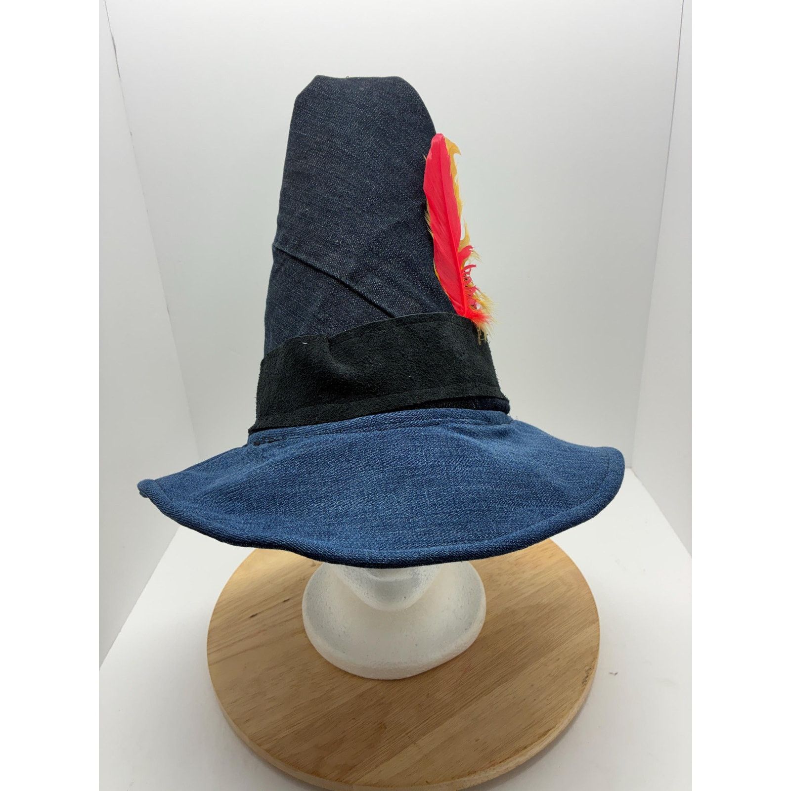 Other Handmade Wizard Hat Large – Denim Patchwork Witch Hat Size ONE SIZE - 1 Thumbnail
