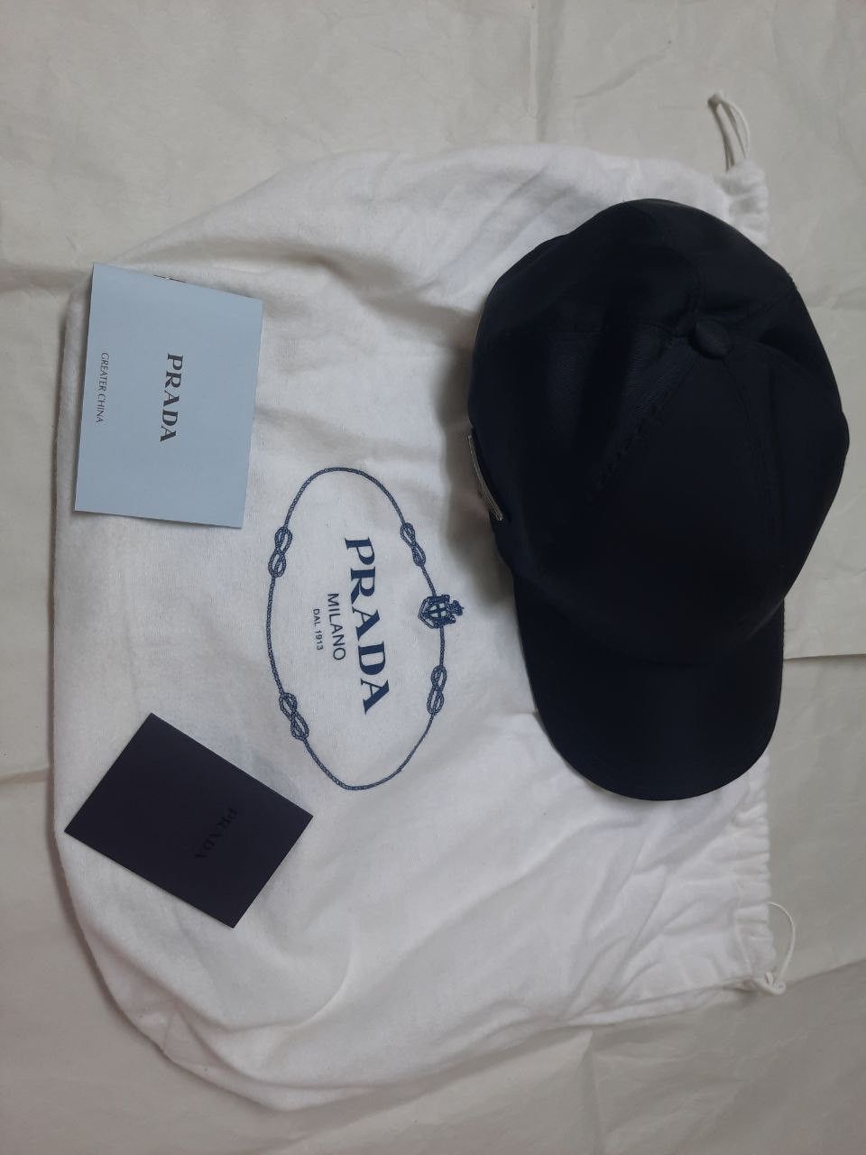 image of Prada Nylon Baseball Hat Cap in Black, Men's